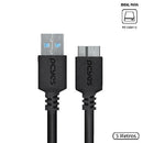 Cabo P/ Hd Externo Usb A 3.0 Macho P/ Micro Usb B 3.0 - 5 Metros - Puamcm3-5