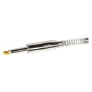 Conector P10 Macho Linha Mono Com Mola Espacada Ponta Gold Baquelite Storm 10 Unidades