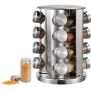 Porta Temperos Inox Giratório Com 16 Potes Torre De Condimentos;inox