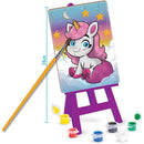 Brinquedo Para Colorir Kit Pinturinha Unicórnios Com Cavalete, Telas, Tintas E Pincel