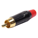 Conector Linha Rca Macho Vermelho Metal Storm 10 Unidades