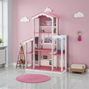Casa De Bonecas Infantil Completa Branco Rosa
