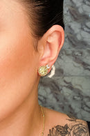 Brinco  Estrela Do Mar Trabalhado Banhado Em Ouro 18k Cor:dourado