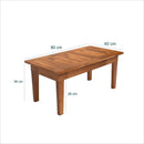 Mesa Centro 80x40 Ripada Madeira Rustica Castanho
