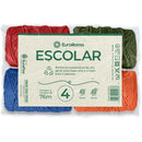 Barbante Colorido 50g Escolar 4/4 76m Sortido Pacote Com 04