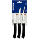 Faca Jogo Felice 3 Peças Inox Cabo Preto