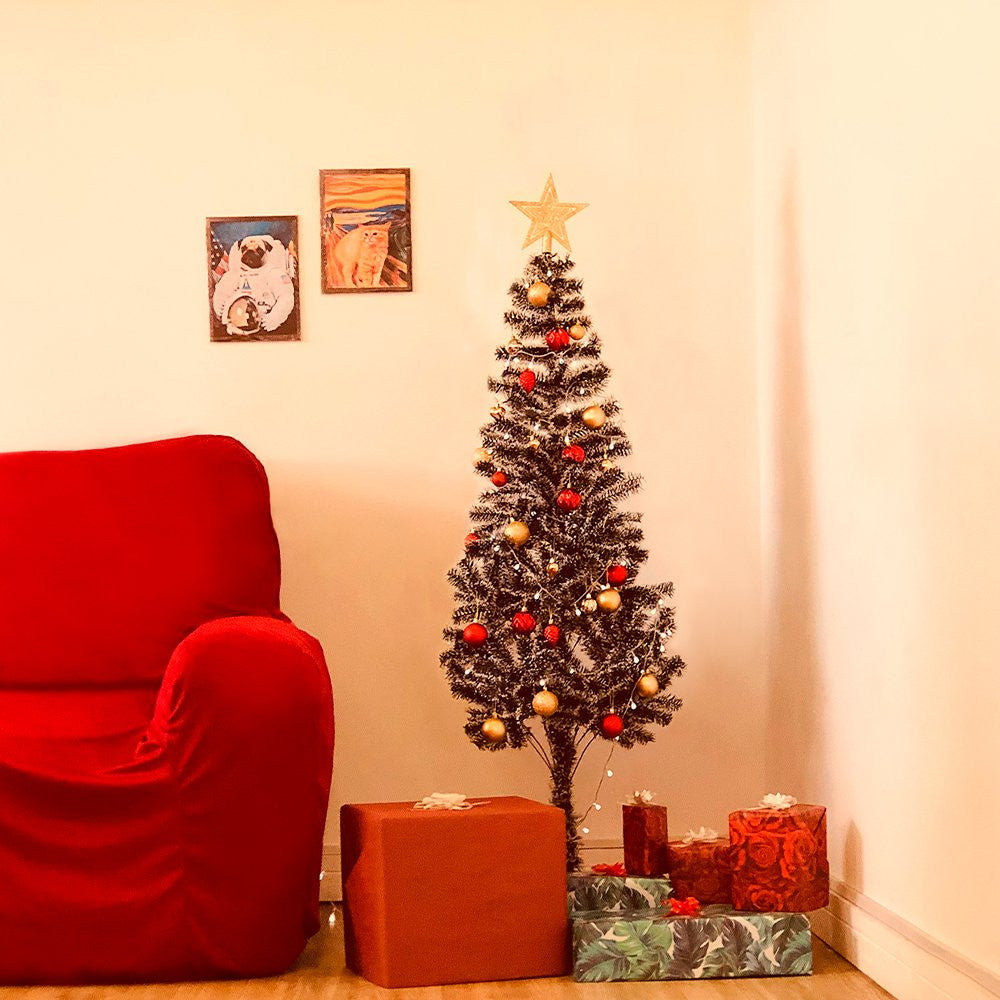 Árvore Pinheiro De Natal Luxo Verde Nevada 1,20 m 110 Galhos