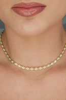 Choker Com Corrente De Mini Pérolas Banhado Em Ouro 18k Cor:dourado