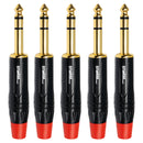 Conector P10 Stereo Metal Preto Gold Storm 5 Unidades