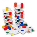 Brinquedo Pedagógico Torre Inteligente De Madeira - 18 Placas E 63 Peças
