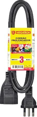 Cabo Prolongador 20a 2p+t 3 Metros Preto 413