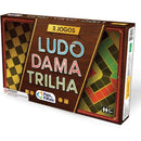 Jogo De Tabuleiro 3 Em 1: Ludo, Dama E Trilha