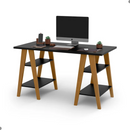 Mesa Escrivaninha Home Office Prateleiras Preto