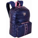 Mochila Capricho Puffer G 42cm Azul Metálico