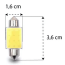 PAR DE LÂMPADAS TARPONN TP-5032 LED TORPEDO SJ-COB-12C - 36MM 12V 6000K