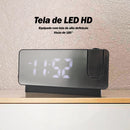 Relogio Alarme Led Espelhado Usb Com Projetode De Hora Preto