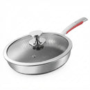 Frigideira Aço Inox 30cm Com Tampa Antiaderente Panela