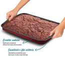 Assadeira Rasa Retangular Antiaderente Rochedo Dura + 37cm - CXM / 6