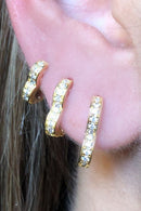 Trio De Brincos De Coração Banhado Em Ouro 18k Cor:dourado
