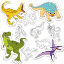 Brinquedo Para Colorir Dinossauros Kit Pop Com 10 Telas