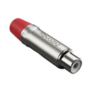 Plug Rca Femea Nickel Vermelho 10 Un Wireconex
