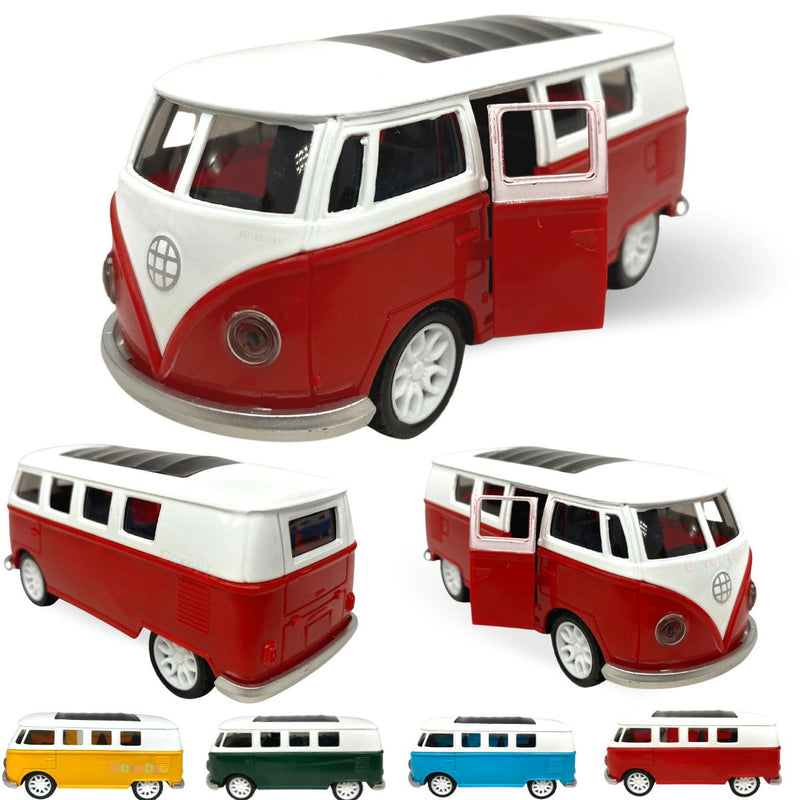 Carrinho Miniatura Kombi De Plástico Rígido Abre A Porta