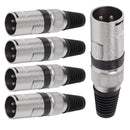 Conector Xlr Macho Linha Preto Metalico Storm  05 Unidades
