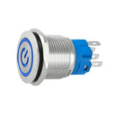 Botão On Off 19mm Prata 220v 3a Com Led Azul 12v Storm