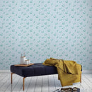 Papel De Parede Flor Azul