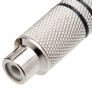 Conector Rca Femea Metal Níquel Preto Storm 10 Unidades