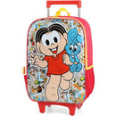 Mochila Infantil Com Rodinha Turma Da Mônica G Vermelha