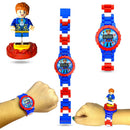 Relógio Digital Infantil + Mini Boneco De Montar Pulseira