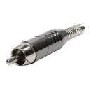 Conector Linha Rca Macho Niquel Preto Com Mola Storm 10 Unidades