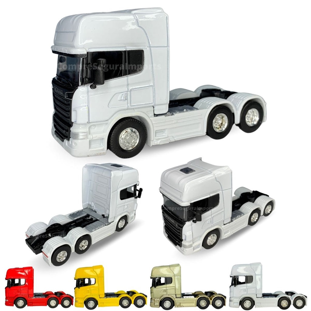 Kit 2 Caminhão de Coleção Trucado 6x2 Volvo Fh 500 + Scania R730