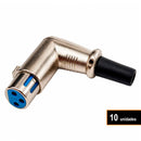 Conector Xlr Femea 90 Graus Metal Storm 10 Unidades