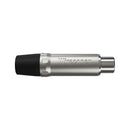 Plug Rca Femea Nickel Preto 10 Un Wireconex