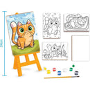 Brinquedo Para Colorir Kit Pinturinha Gatos Com Tintas E Cavalete
