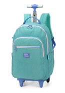 Mochila De Rodinhas Escolar Infantil Verde Up4you Com Pompom