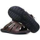 Chinelo Masculino De Couro Chocolate - 10C0900LTCHC