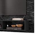 Painel Para Tv Preto Com Nicho Suspenso Nero