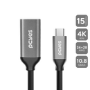 Cabo Usb Tipo-c Para Hdmi Fêmea 2.0 4k/60hz - Preto - 15cm - Pucf-15
