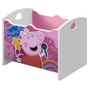 Baú Organizador De Brinquedos Peppa Rosa Branco Acetinado