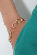 Pulseira Elo Losango Com Fecho Boia Banhado Em Ouro 18k Cor:dourado