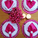 Kit 4 Capas Para Sousplat Poá Pink 35cmx35cm - UN / 4