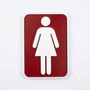 Placa Sinalização Banheiro Feminino 3d Vermelho Ecológica