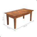 Mesa Centro 100x50 Ripada Madeira Rustica Castanho