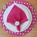 Kit 4 Capas Para Sousplat Poá Pink 35cmx35cm - UN / 4