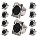 Conector Painel Xlr Fêmea 3 Polos Storm 10 Unidades