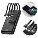 Carregador Portátil Sem Fio Indução Power Bank 20000mahpreto