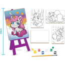 Brinquedo Para Colorir Kit Pinturinha Unicórnios Com Cavalete, Telas, Tintas E Pincel